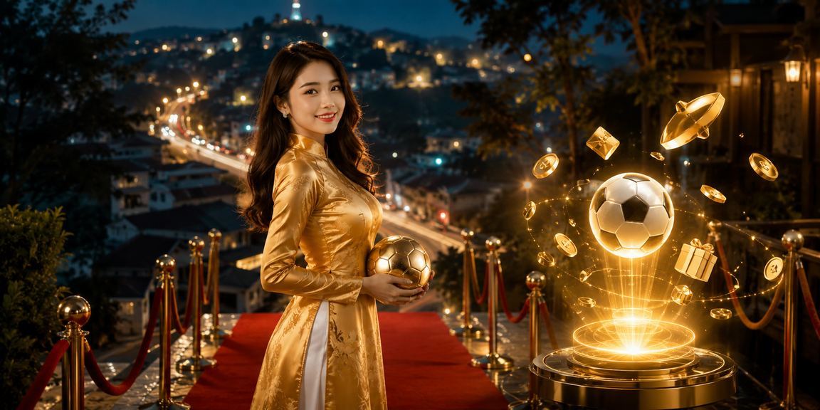 Người dùng Đà Lạt đọc tỷ lệ kèo bóng đá trên điện thoại trong trang phục áo dài