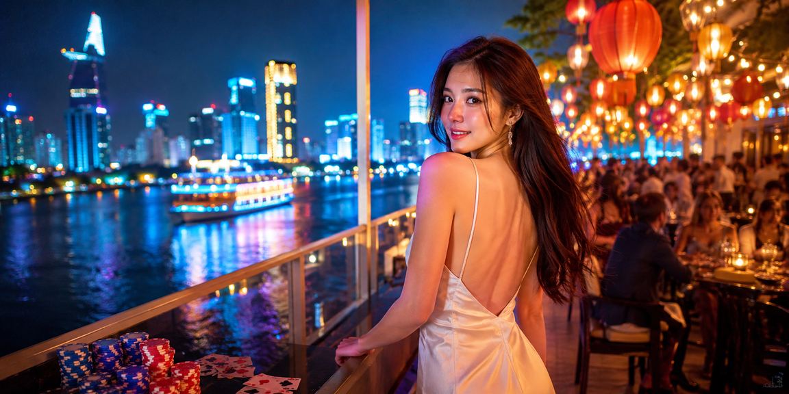 Người dùng chơi game casino trên điện thoại tại chợ đêm Hồ Chí Minh